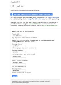 Google analytics URL builder 